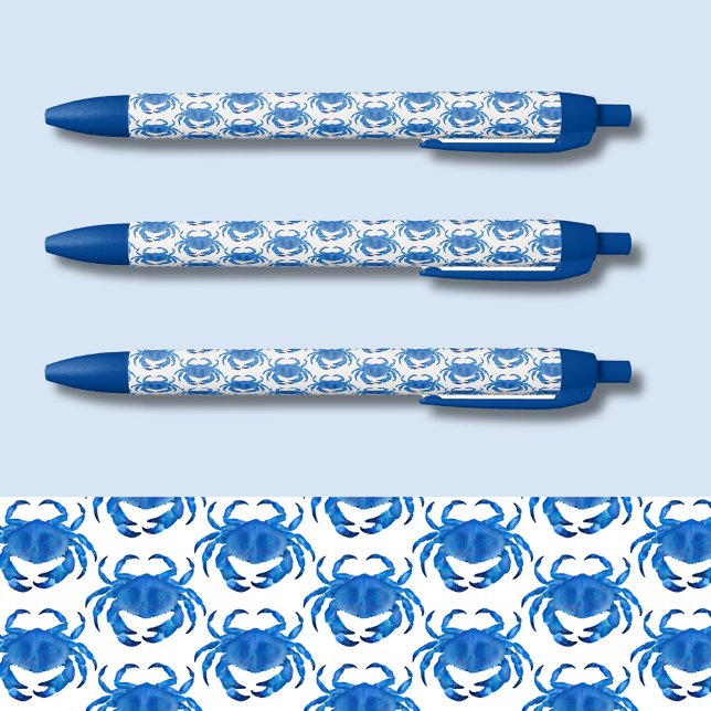 Blaukrebsmuster Kugelschreiber (Blue crab coastal pattern pens.)