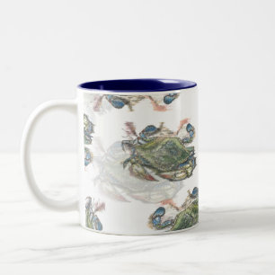 Blaukrebsmuster Zweifarbige Tasse