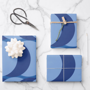 Blaukreisgeometrie Geschenkpapier Set