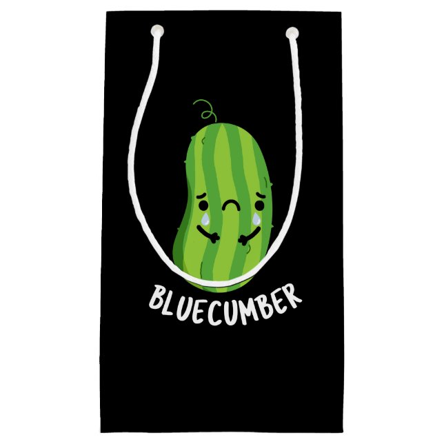 Blaukummer Funny Sad Veggie Cucumber Pun Dark BG Kleine Geschenktüte (Vorderseite)