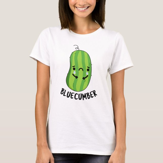 Blaukummer Funny Sad Veggie Cucumber Pun T-Shirt (Vorderseite)