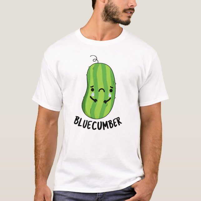 Blaukummer Funny Sad Veggie Cucumber Pun T-Shirt (Vorderseite)