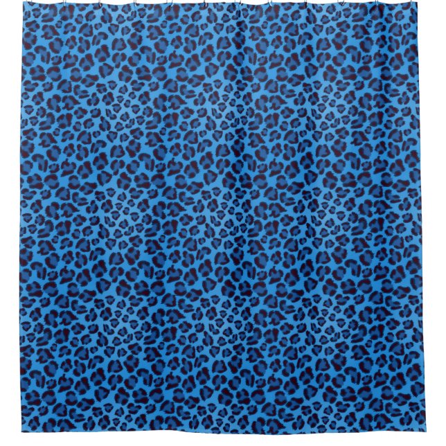 Blauleopartextur Duschvorhang (Vorderseite)