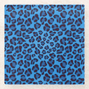 Blauleopartextur Glasuntersetzer