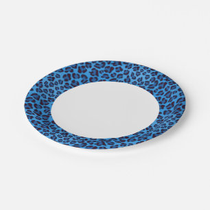 Blauleopartextur Pappteller