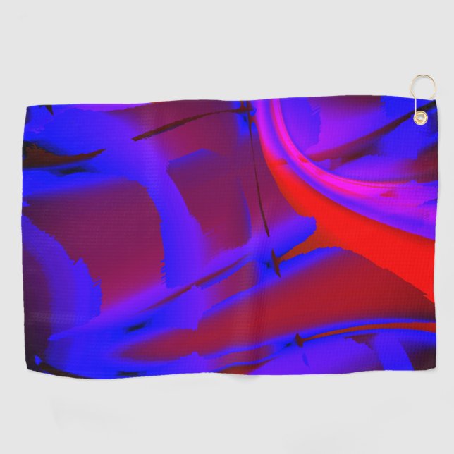 Bläulich zugeschnittene digitale Farbvergrößerung  Golfhandtuch (Horizontal)