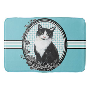 Bläuliche Katzen-Liebhaber-Badezimmer-Wolldecke Badematte