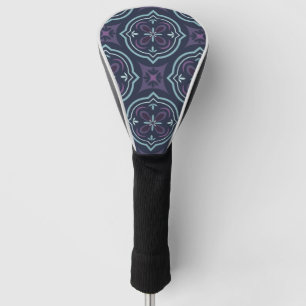 bläuliches Blumenfliesenmuster Golf Headcover