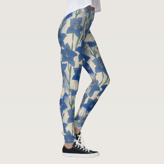 Blaulilie-Blume Leggings (Rechts)