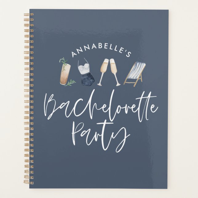 Blaumädchen - Moderne Drinks Brautparty Planer (Vorderseite)