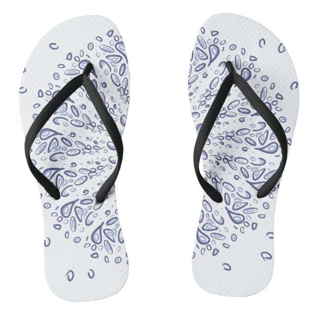 Blaumandala-Muster Flip Flops (Fußbett)
