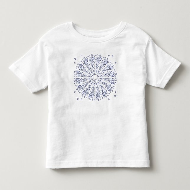 Blaumandala-Muster Kleinkind T-shirt (Vorderseite)
