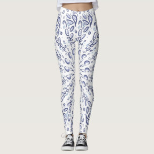 Blaumandala-Muster Leggings