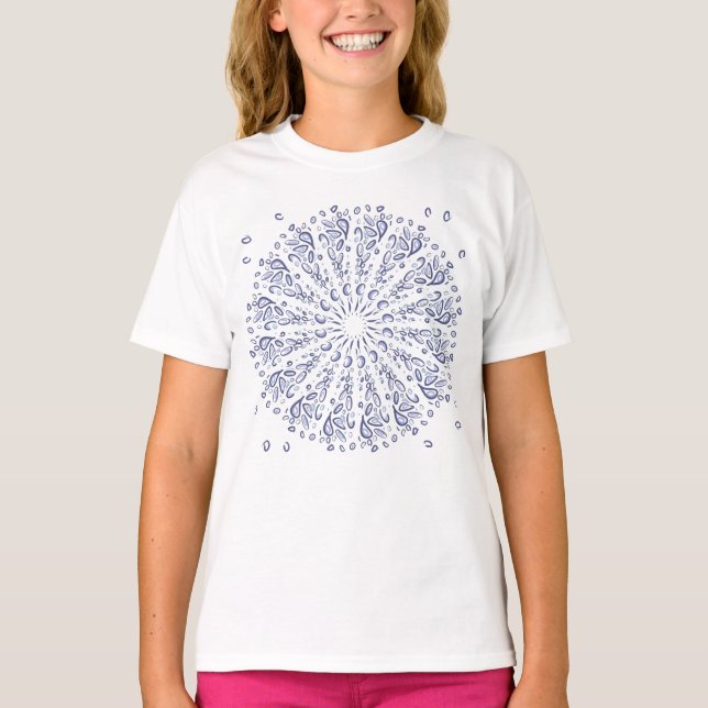 Blaumandala-Muster T-Shirt (Vorderseite)