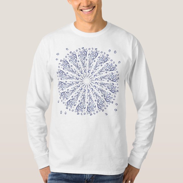 Blaumandala-Muster T-Shirt (Vorderseite)