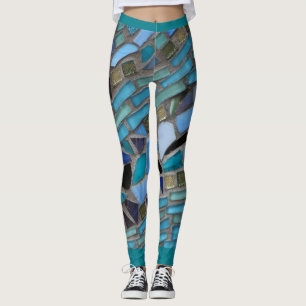 Blaumeer-Glas-Mosaik Leggings