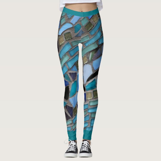 Blaumeer-Glas-Mosaik Leggings (Vorderseite)