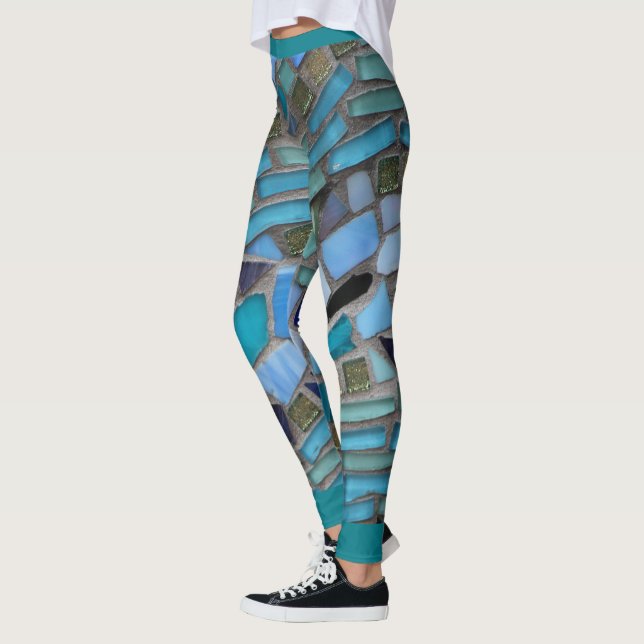 Blaumeer-Glas-Mosaik Leggings (Links)