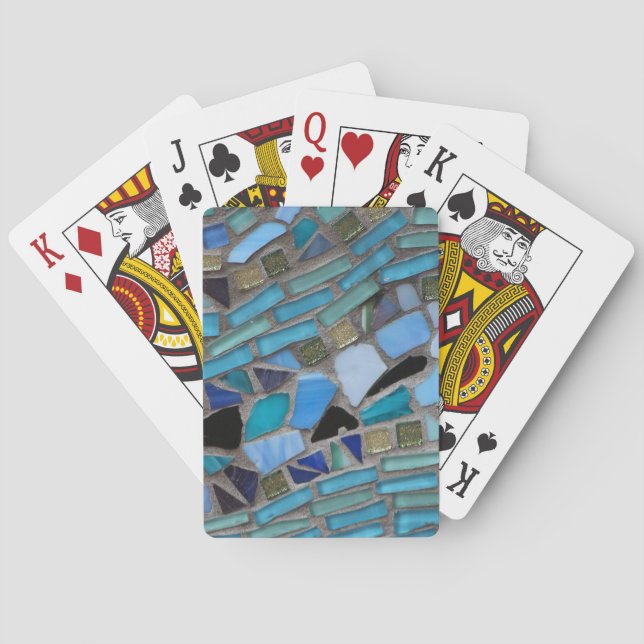 Blaumeer-Glas-Mosaik Spielkarten (Rückseite)