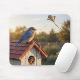 Blaumeise fliegt einen Drachen Mousepad