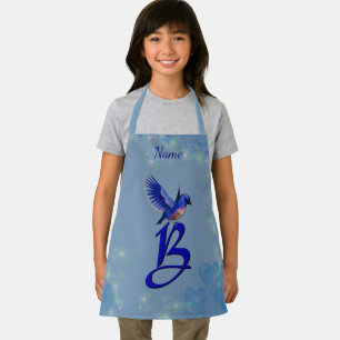 Blaumeise-Monogramm Anfangsbuchstabe B Personalisi Schürze