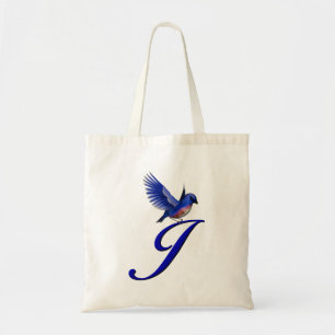 Blaumeise-Monogramm Anfangsbuchstabe J Tragetasche