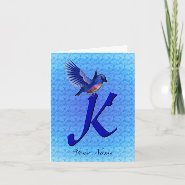Blaumeise-Monogramm Anfangsbuchstabe K Personalisi (Vorderseite)