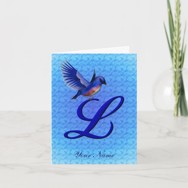 Blaumeise-Monogramm Anfangsbuchstabe L Personalisi (Vorderseite)
