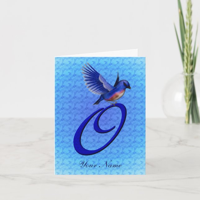 Blaumeise-Monogramm Anfangsbuchstabe O Personalisi (Vorderseite)