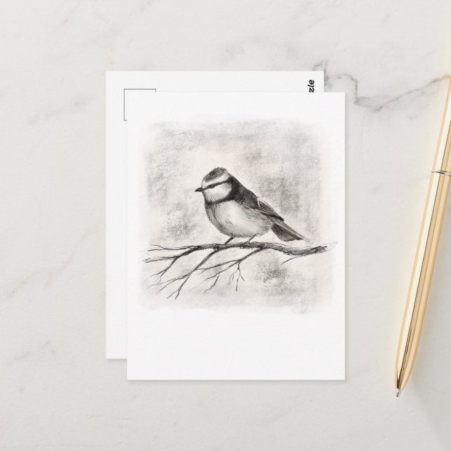 Blaumeise Postkarte (Vorderseite/Rückseite Beispiel)