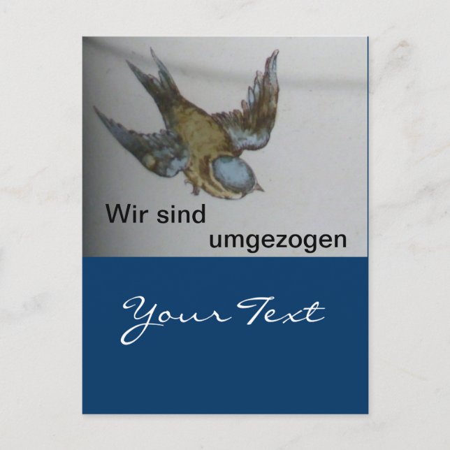 Blaumeise-umzug-postkarte Postkarte (Vorderseite)