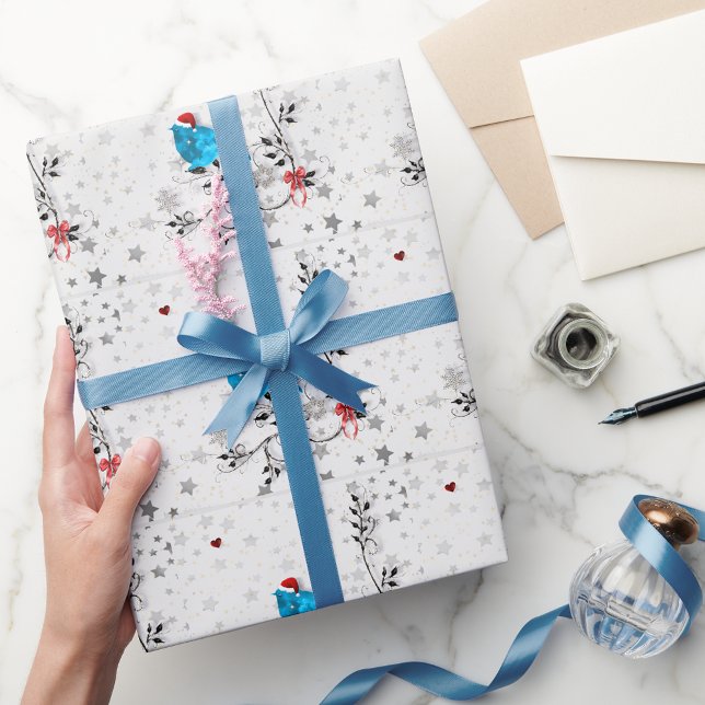 Blaumeise zu Weihnachten Geschenkpapier (Von Creator hochgeladen)