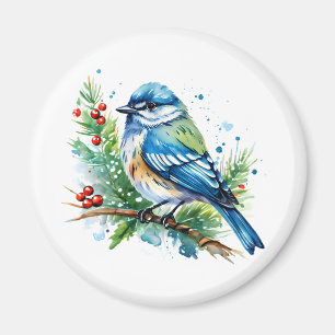 Blaumeise zu Weihnachten Magnet