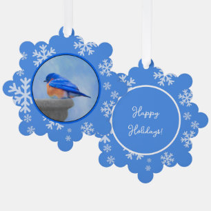 Blaumeisen-Malerei - Original-Vogelkunst Ornament Karte