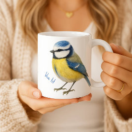 Blaumeisen-Tasse, Aquarell-Garten-Vogelkunst Kaffeetasse