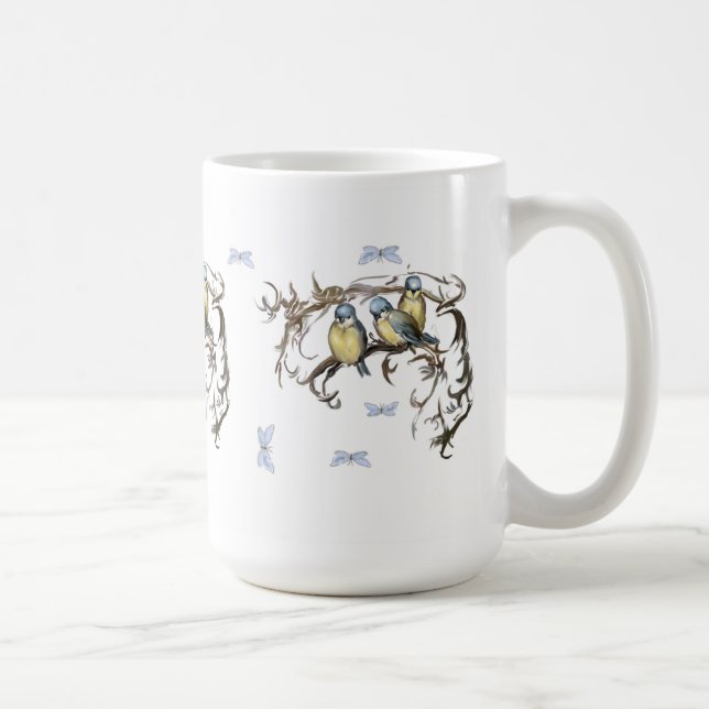 Blaumeisen Vintage-Tasse Kaffeetasse (Rechts)