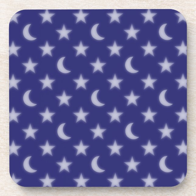 Blaumonde und Sternmuster Getränkeuntersetzer (Vorderseite)