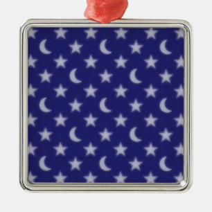 Blaumonde und Sternmuster Ornament Aus Metall