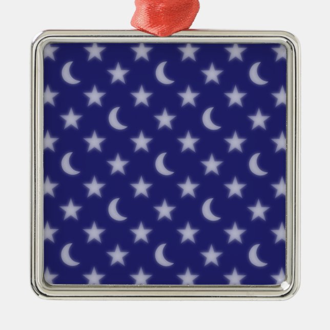 Blaumonde und Sternmuster Ornament Aus Metall (Vorne)