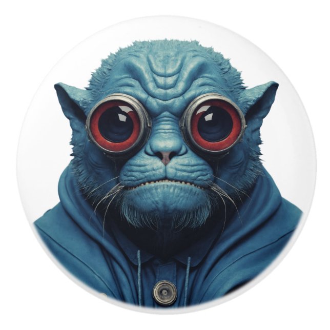 Blaumonster Keramikknauf (Vorderseite)