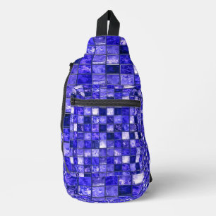 Blaumosaikmuster Crossbody Bag