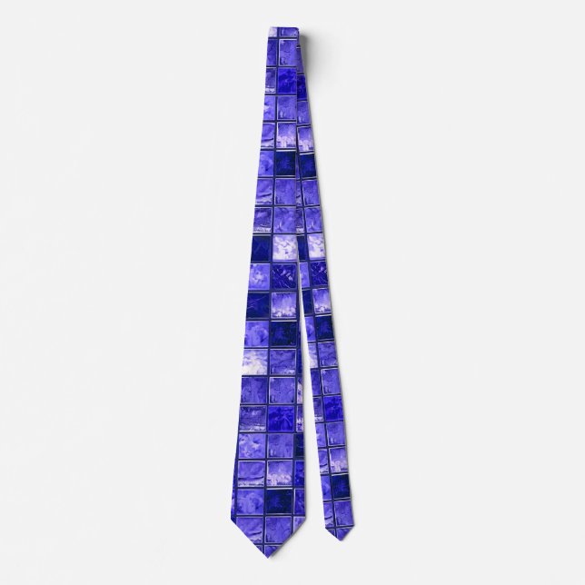 Blaumosaikmuster Krawatte (Vorderseite)