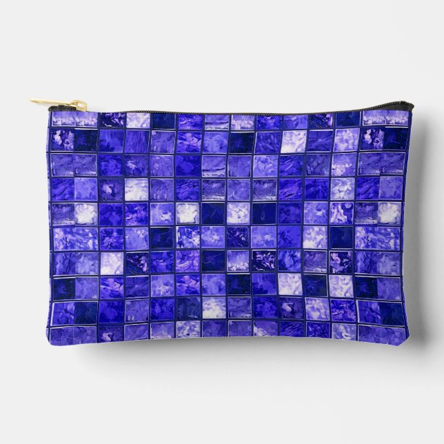 Blaumosaikmuster Zubehörtasche (Vorderseite)