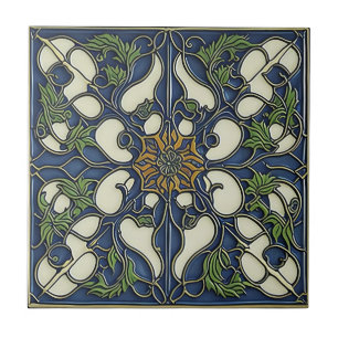 Blaumuster Vintage Jugendstil-Keramiken Fliese