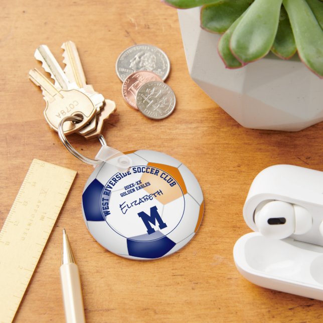 Blauorange-Fußball-Mannschaftsgeschenke Mädchen Ju Schlüsselanhänger (Schreibtisch)