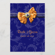 Blauorange Hochzeit mit Blumen CUSTOM