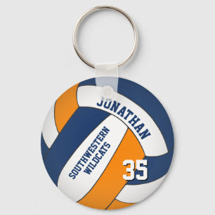 Blauorange Jungs Name Team Farben Volleyball Schlüsselanhänger