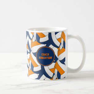 Blauorange Schulfarben Volleyballbussen Kaffeetasse