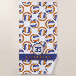 Blauorange Volleyballmannschaft färbt sportliche M Strandtuch