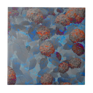 Blauorangefarbene Blume Fliese